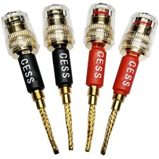 CNCESS CESS-220 Pin Banana Plug to 4mm Female Banana Jack/Speaker Wire, 4 Pac...