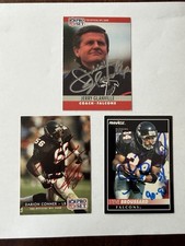 3 Autographed Atlanta Falcons Football Cards, Including Coach Jerry Glanville
