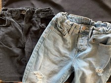 2 Pairs Jeans Sz 8, Old Navy Distressed  Blk Place, Both With Adjustable Waists