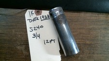 Lot 1k Ye Olde Snap-on 12 Drive Deep Socket 34 12pt. S-240 Date 1938