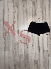 Musera Black Ruffle Lace Shorts XS  Layered Mini Shorts, Stretch Waist, Dressy C