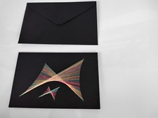 Doppelklappkarte A6, Fadengrafik, mit Umschlag, schwarz