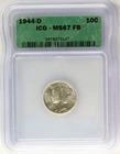1944 D Mercury Dime IGC MS67 FB