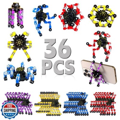 36PCS Fidget Toys Bulk Transformable Fidget Spinner Party Gifts Travel Sensor
