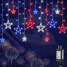 Red White Blue Curtain Lights 4th Of July Patriotic Star Icicle Lights 158led H Red White Blue Curtain Lights 4th Of July Patriotic Star Icicle Lights 158led H