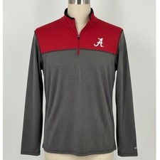 Colosseum Alabama Crimson Tide Mens 1/4 Zip Pullover Jacket Gray Red Medium