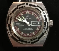 1970’s ORION SEAL Diver 5atm WR Swiss Mens Watch 41mm Works Great