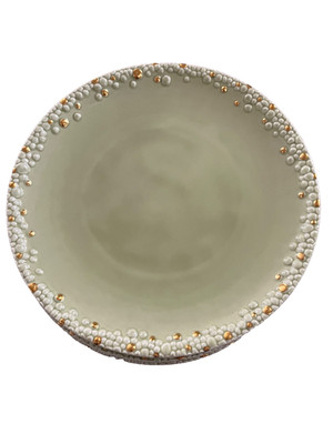5 L'Objet Haas Mojave Dinner Plates in Matcha/Gold