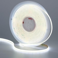 12V 5mm Width COB LED Strip Light Cool White 6000K 16.4ft 5M 2000LEDs CRI 93...