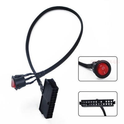 24-Pin Female ATX PSU PC Power Starter Tester Start Up Jumper Ridge On/Off Cable