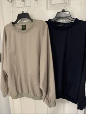 2 Weatherproof Garment Company Men Khaki, Navy Pullover Jackets Windbreaker XL