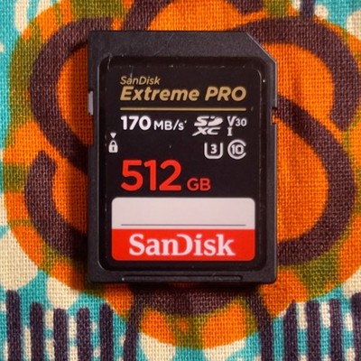 SanDisk Extreme Pro 512GB SDXC UHS-I/U3 V30 Memory Card, Speed Up to 170MB/s SD