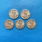 Lot of 5 WALKING LIBERTY HALF DOLLARS - 1941-1945