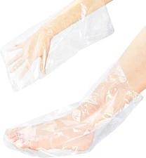 AMT 100 Count Paraffin Wax Bags for Hands and Feet, Plastic Refills Liners, Sock