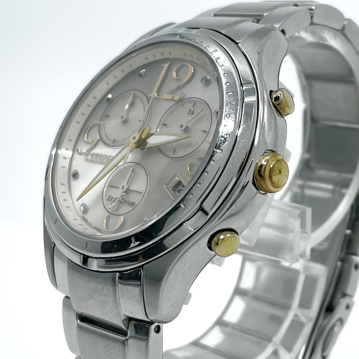 Citizen Eco-drive H504 Chronograph Quartz Date Gold Plated Steel