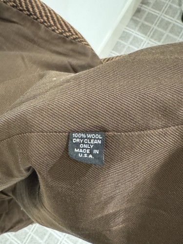 Wythe New York Raglan Wool Overcoat Rust and Dark Brown Herringbone USA Large - Picture 8 of 8