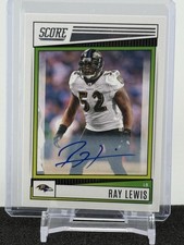 2022 Panini Score Ray Lewis Autograph #190 Baltimore Ravens