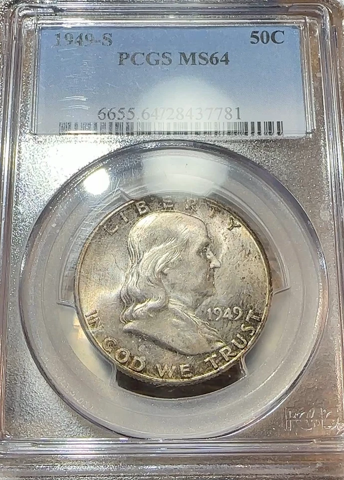 1949-P,D and S Franklin Halves All PCGS MS64 Gorgeous Trio CHRC - Image 4 of 4