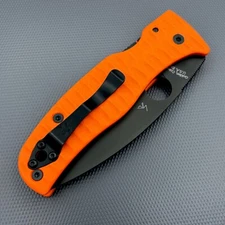 Spyderco Bodacious C263GPBK Black Plain Edge Blade & Orange G10 Anso scales NEW