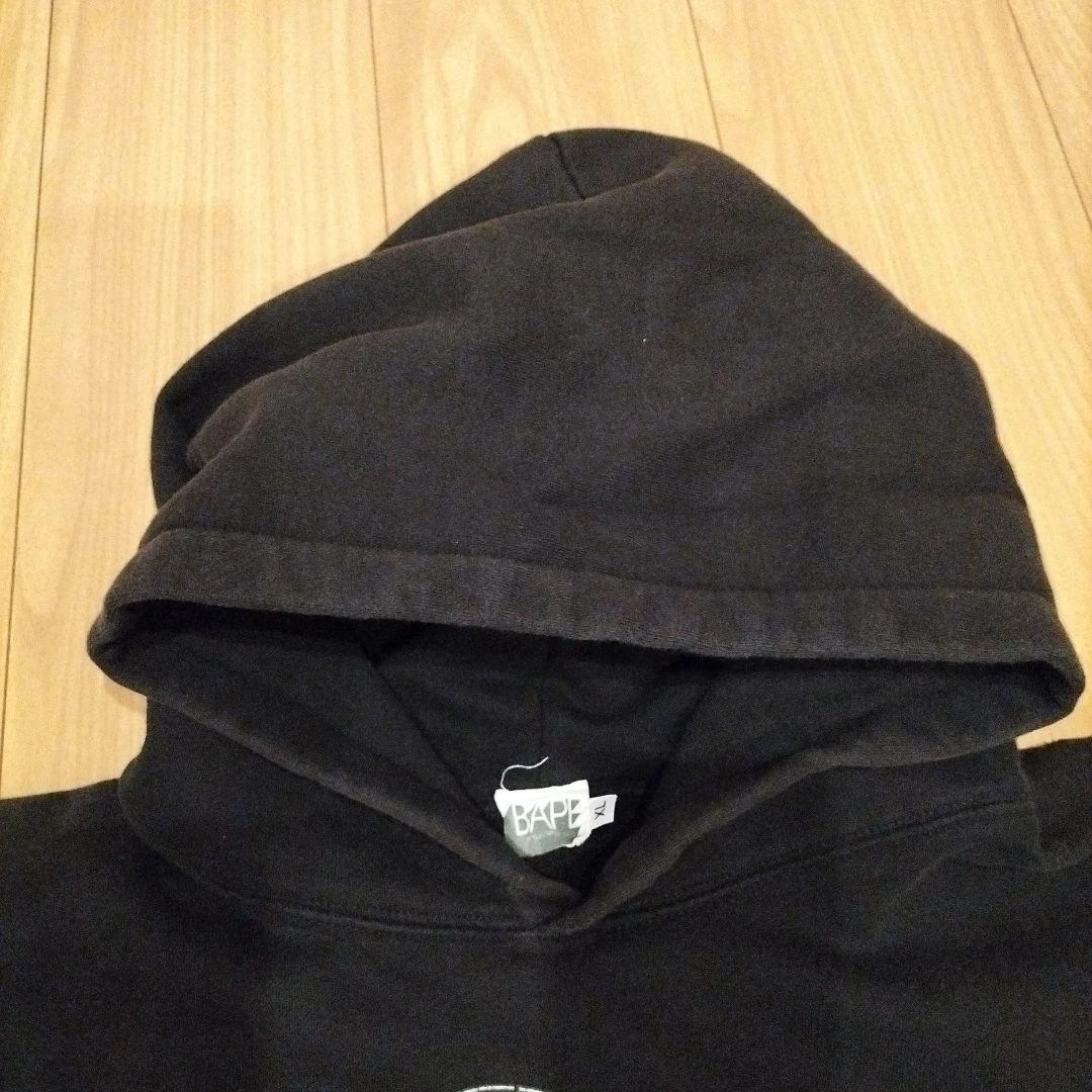 A BATHING APE (BAPE) Felpa con cappuccio BAPE XL usata in buone condizioni pullover stampa pesca autentica rara scimmia