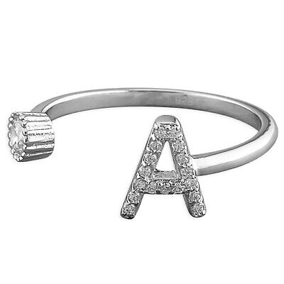 Sterling Silver Initial Torque Ring A B C D E F G H I J K L M N O P Q R S Ebay