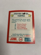 1990 Score The MVPs Mini Super Bowl Trivia #13