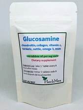 Glucosamine chondroitin collagen vitamin c turmeric nettle omega 3 msm tablets