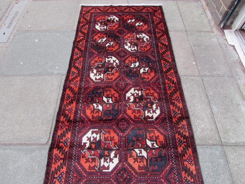 Vintage Traditional Hand Made Oriental Brown Wool Narrow Long Runner 365x97cm - Picture 3 of 12