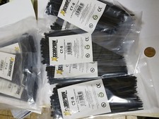 1000 Pack 8" Blck Zip Ties/Cable Ties Heavy Duty Nylon UV Resistant UL Scorpion