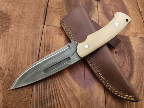 Custom Handmade Damascus Steel EDC Camping Survival Fixed Blade Hunting Knife - Picture 8 of 14