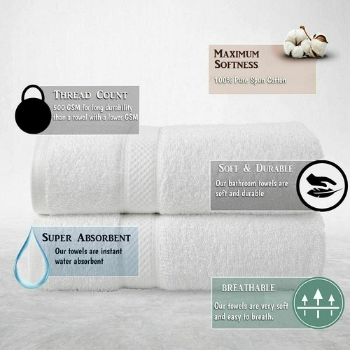 Ägyptische Baumwolle Saugfähig Dick Weich 650 GSM Badetuch Handtuch Badelaken - Bild 8 von 41