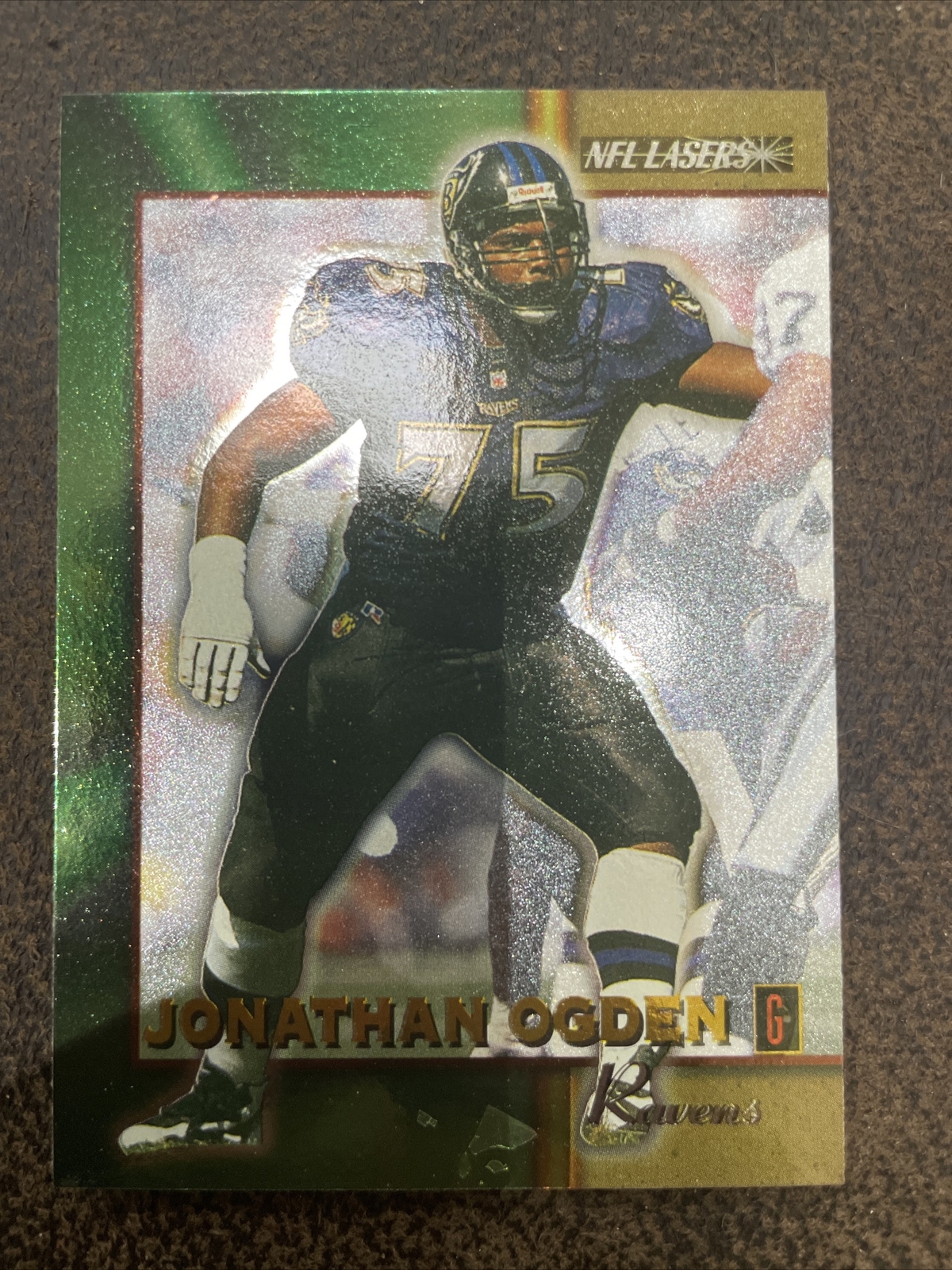 1996 Score Board NFL Lasers Jonathan Ogden RC Ravens #75 Rookie Football Card!
