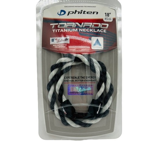 Phiten Tornado Titanium 18” MLB Authentic Collection Black White Necklace eBay