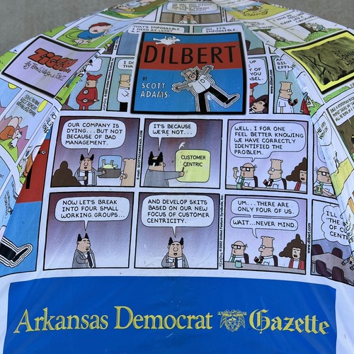 VTG Comic Strip Umbrella Arkansas Dem Gazette Peanuts GARFIELD Cathy BC ID 33" - Picture 7 of 16