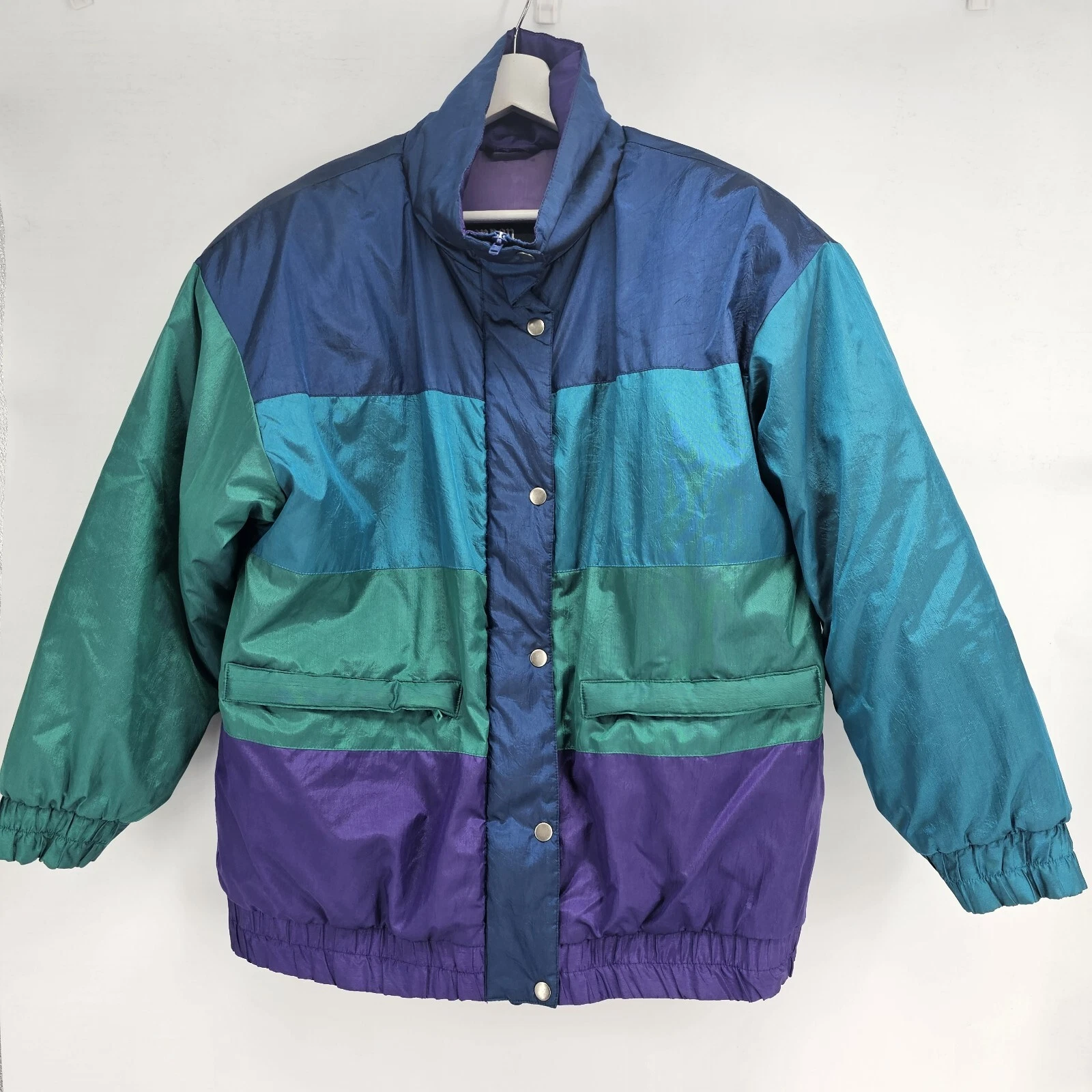 Mens London Towne Vintage Puffer Jacket Colorblock Size S