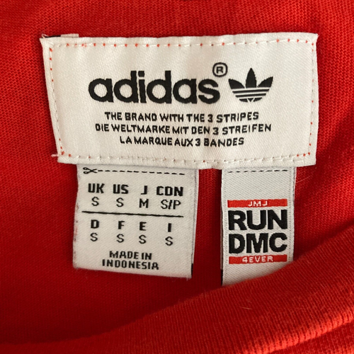 Rare Original Adidas tshirt Mens Small Red 1982 RUN DMC shirt S retro 80s Rap - Picture 3 of 10