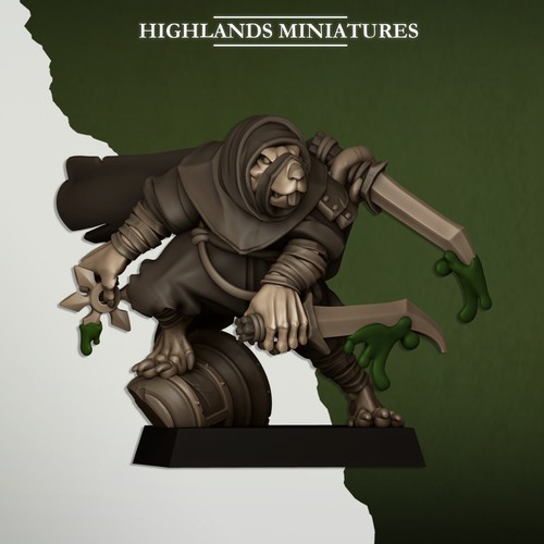 Sewer Rats Vermin Assassins for Fantasy Wargaming by Highland Miniatures - Picture 6 of 14