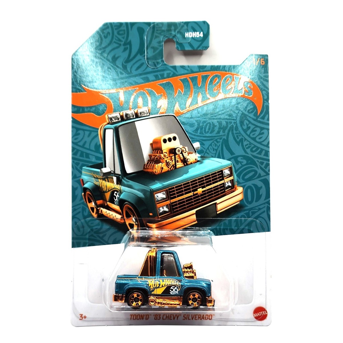Hot Wheels Toon'D '83 Chevy Silverado Pearl & Chrome Kids Model