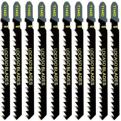 BIZTECHTRADING 10pcs Jigsaw Blade Set T-Slot Fitting Jig Saw Plastic Wood Metal T144D fit Bosch