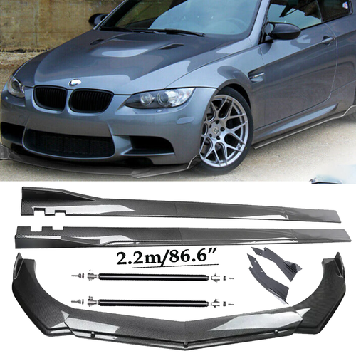 GOODFITMENT 2.5M (8.3ft) Rubber Front Bumper Lip Splitter & Side Skirt Kit – Universal Black