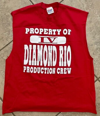 Vintage Diamond Rio Tshirt Property Of Diamond Rio Production Crew Sleeveless L