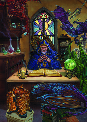 Mischievous Doings Fantasy Wizard Puzzle, Artist Ed Beard 1000pc Jigsaw