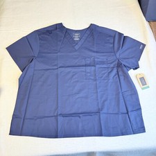 New Cherokee Workwear Scrub Top 4XL Navy Blue V-Neck Stretch Unisex WW625