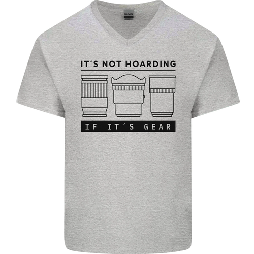 Non Hoarding Fotografia Fotografo Fotocamera Uomo Scollo A V Cotone T-Shirt - Picture 5 of 31