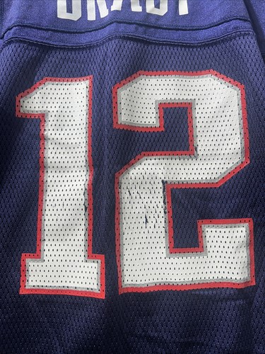 Vintage Tom Brady New England Patriots Jersey Youth XL Reebok Blue - Picture 18 of 22