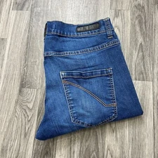 RING OF FIRE Straight Mid Rise Dark Wash Black Denim Jeans Men's Size W 32 L 34