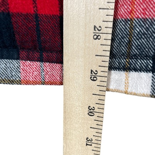 L.L. Bean Jacke Herren L rot schwarz kariert Sherpa gefüttert schwer Flanell Shacket gebraucht, in einwandfreiem Zustand - Bild 8 von 9
