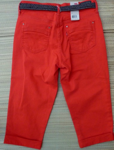 LEVI'S 515 MISSES JEANS CAPRI DENIM COLORATI A VITA MEDIA CON POLSINI E CINTURA LISTINO 48€ - Foto 8 di 12