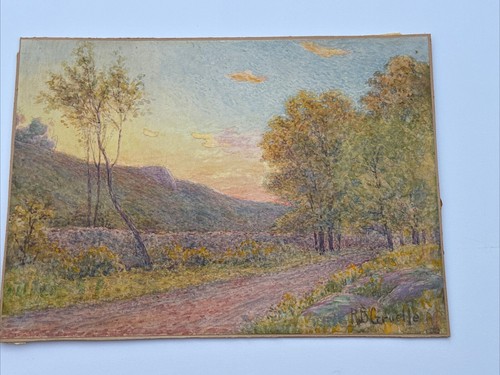 RICHARD BUCKNER GRUELLE PAINTING ANTIQUE LISTED INDIANA SUNSET IMPRESSIONISM - Picture 18 of 22