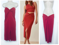 Reformation S Red Dylan Skirt Twist Front Convertible into Dress $168